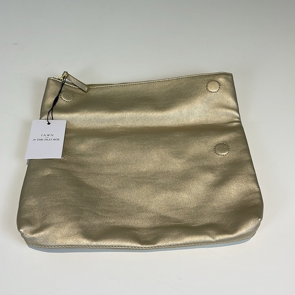 FAWN DESIGN for The Jilly Box Gold Foldover Clutch NEW - Picture 4 of 10
